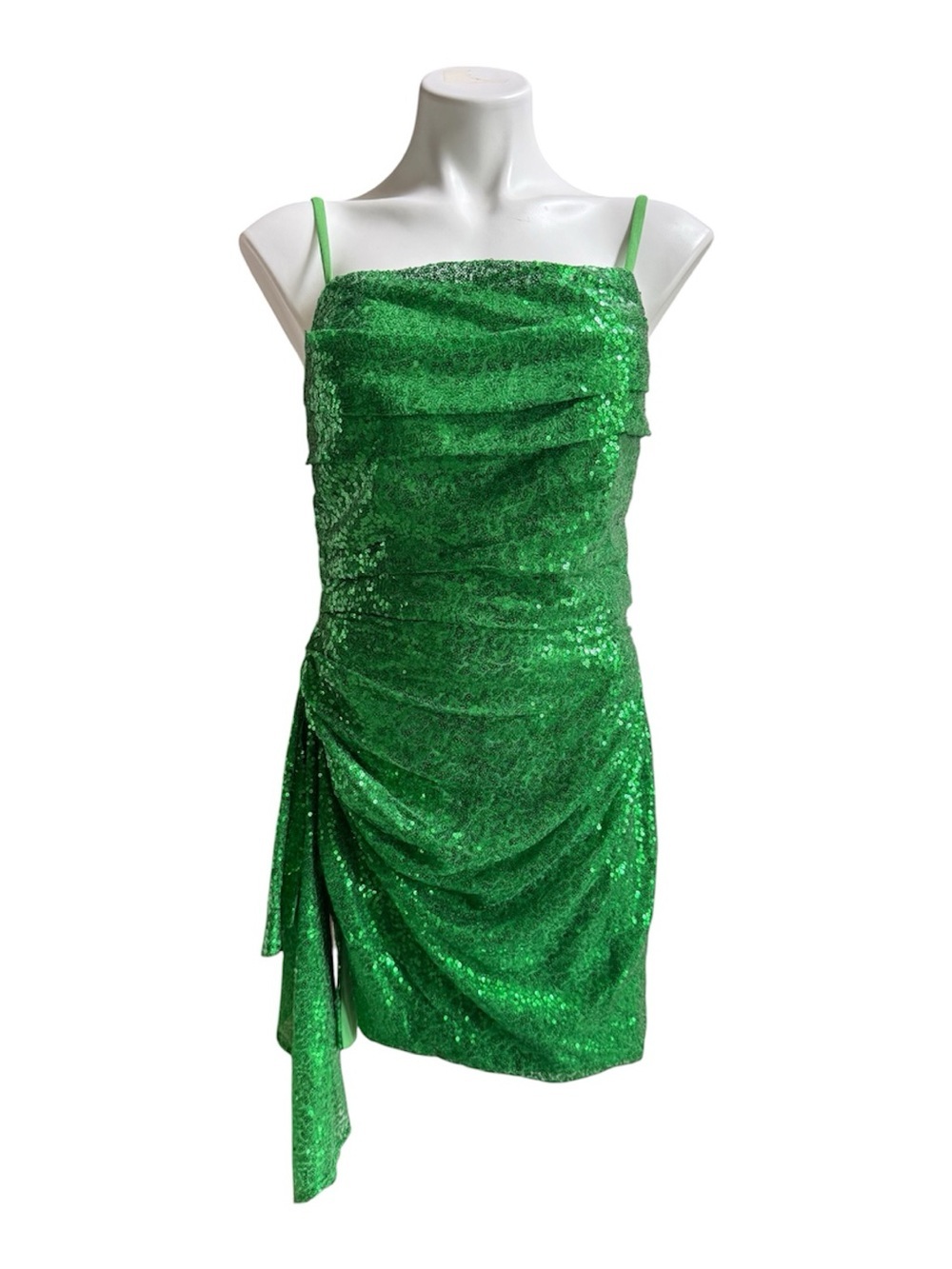ABCDress Sequin Spaghetti Strap Mini Dress Green Size 8 NWT